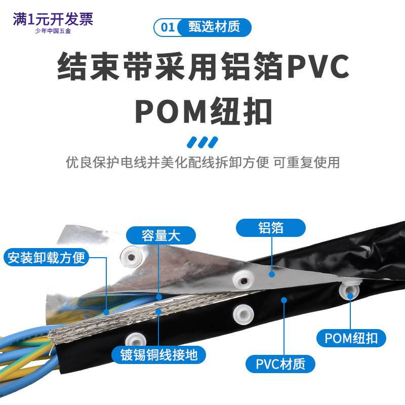 LPC扣式屏蔽结束带纽扣套管电磁