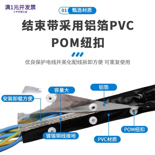 LPC扣式屏蔽结束带纽扣套管电磁