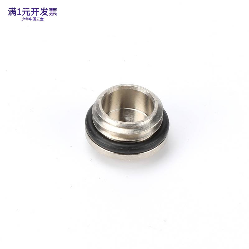 M12金属一字堵头黄铜镀镍金属外