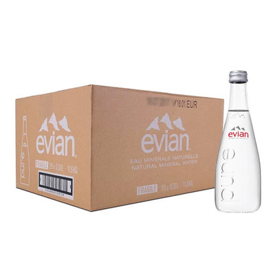 法国依云原装进口玻璃瓶矿泉水