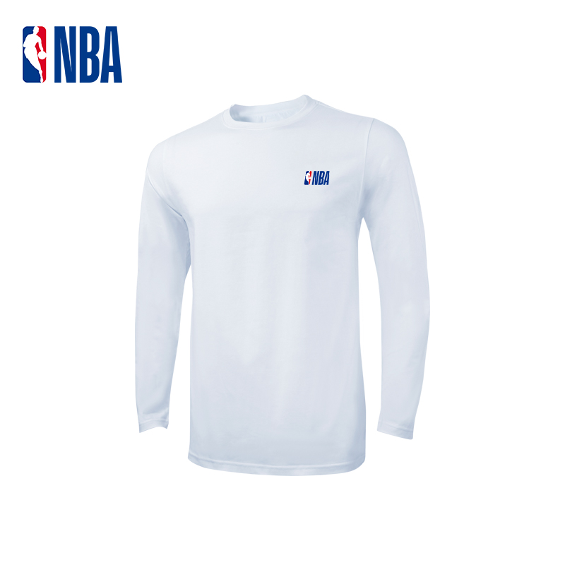 NBA长袖打底内衣男士纯棉可外穿基础款纯色运动休闲透气春秋上衣