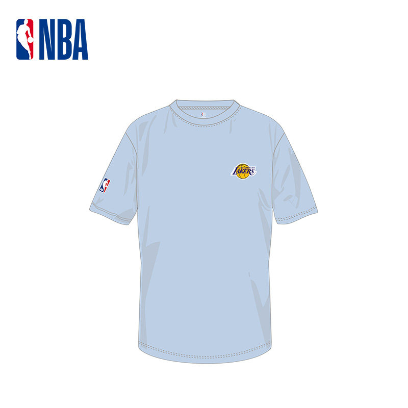 【定制】NBA天蓝色短袖男士篮球休闲运动上衣DIY球队印花设计