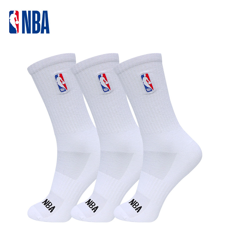 NBA运动袜子男士高筒抗菌春夏网眼透气跑步吸汗篮球健身休闲3双装