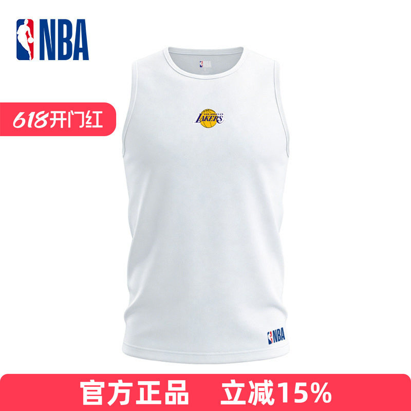 NBA湖人队速干凉感网眼宽肩背心夏男士透气吸汗休闲跑步训练无袖