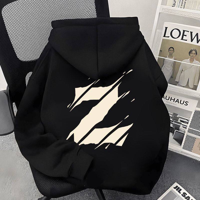 秋冬ins男女韩版潮流情侣加厚帽衫百搭潮牌印花加绒纯棉连帽卫衣