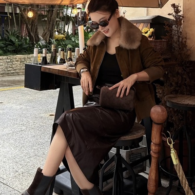 厚底增高防滑牛皮反绒切尔西短靴