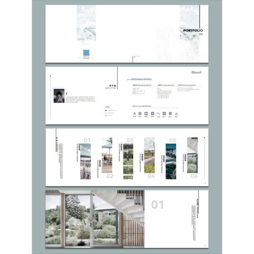 原创丨高级感设计师作品集封面扉页目录自我介绍素材3套PS+AI+ID