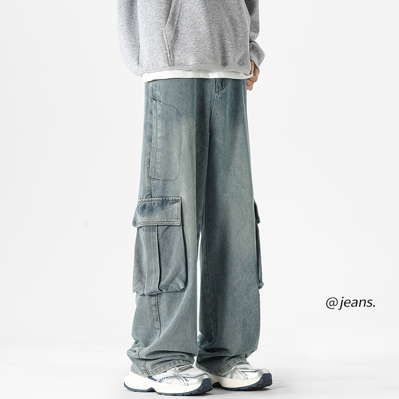 NOLOGOPLUS男士休闲宽松牛仔裤图片