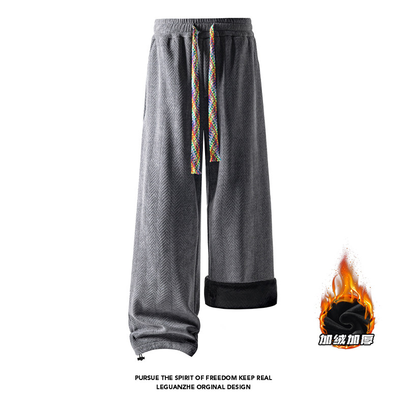 冬季重磅加绒长裤保暖男运动卫裤