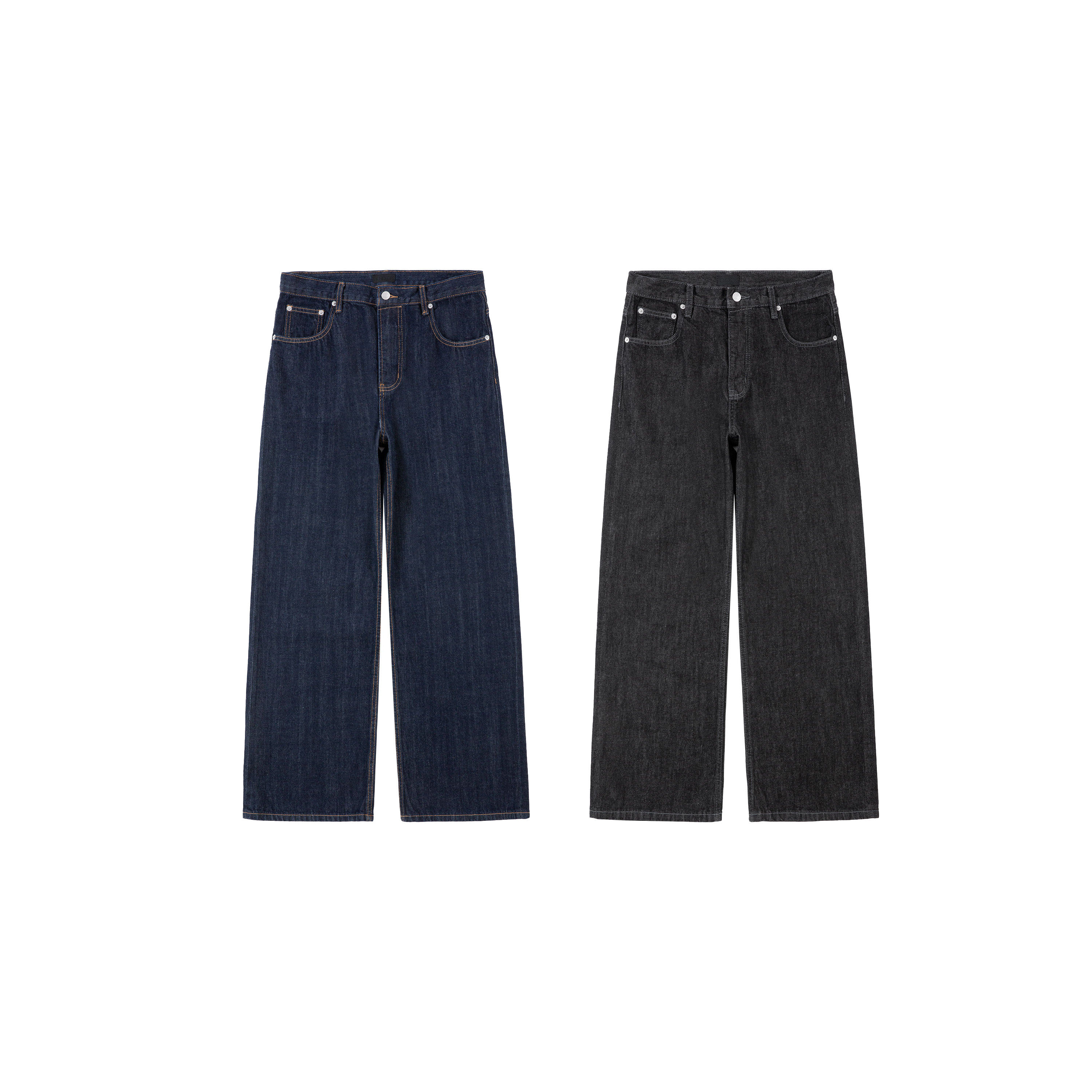 〔NO LOGO PLUS〕2025男士红赤耳原牛宽松直筒原色牛仔裤长裤情侣