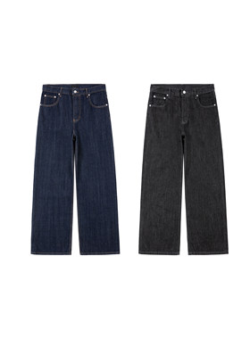 〔NO LOGO PLUS〕2025男士红赤耳原牛宽松直筒原色牛仔裤长裤情侣