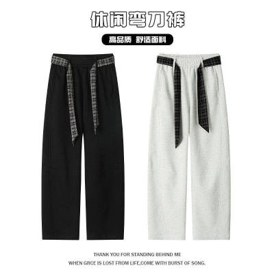 春季休闲美式卫裤男士宽松运裤子