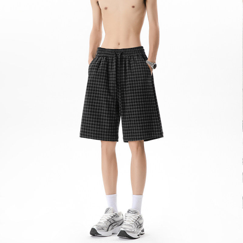 NOLOGOPLUS男士格子短裤休闲图片