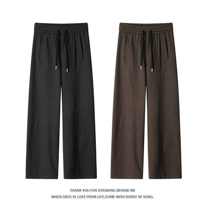 春季新款美式弯刀卫裤直筒休闲裤