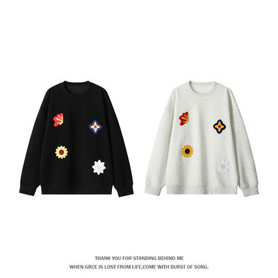 春季新款美式男宽松休闲圆领卫衣