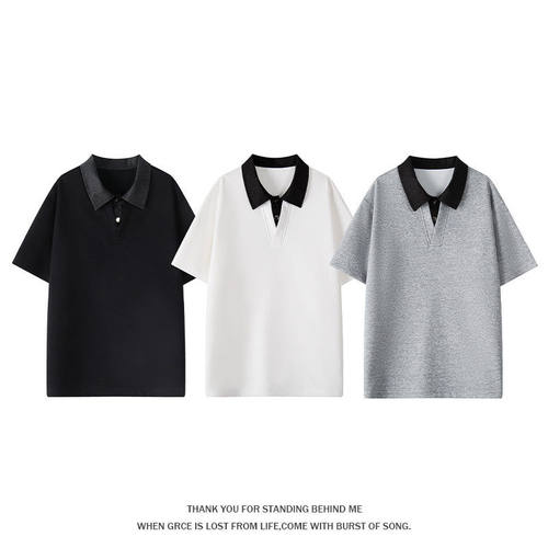 NOLOGOPLUS男士翻领短袖T恤衫