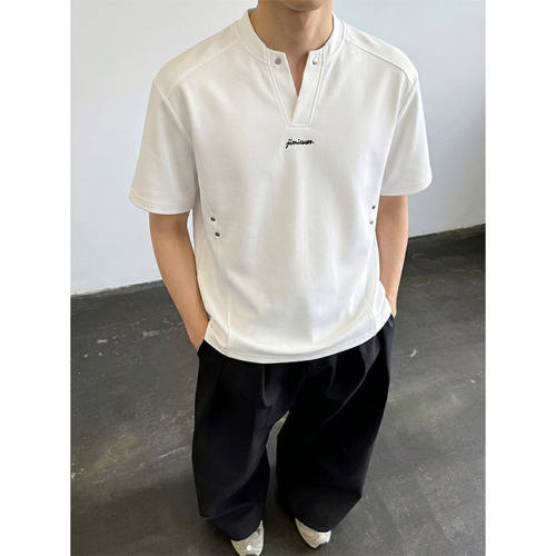 NOLOGOPLUS男士v领t恤短袖上衣