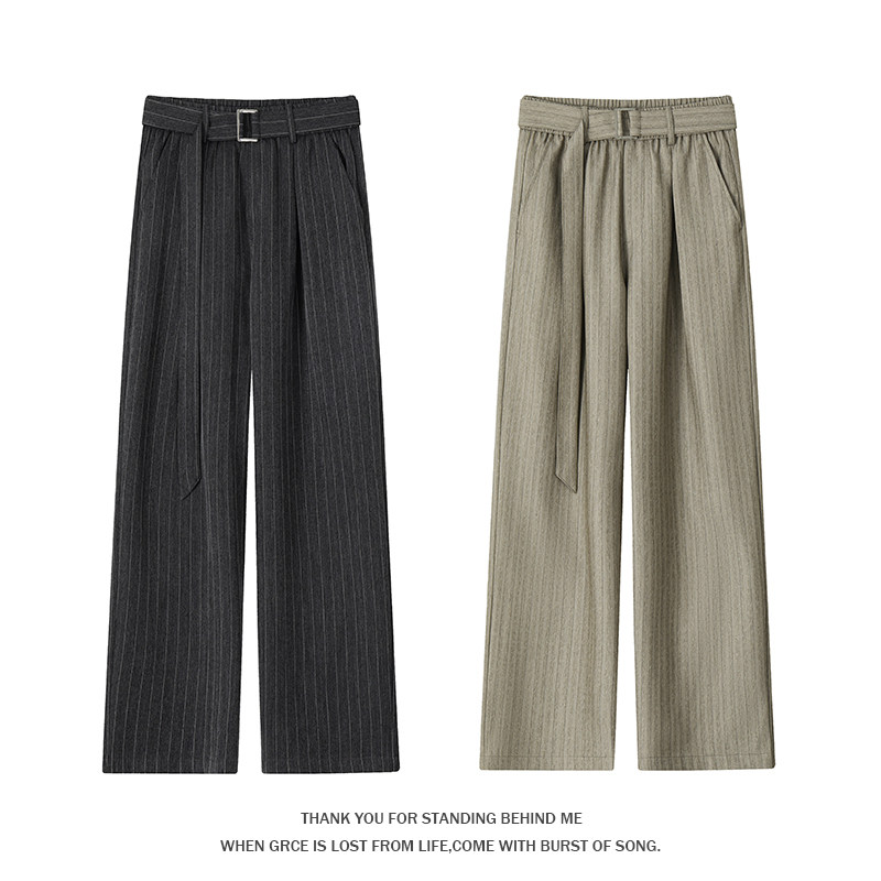 NOLOGOPLUS男士设计条纹西裤图片