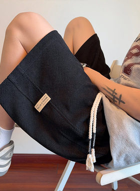 【NO LOGO PLUS】美式高街2026夏季新款人字纹短裤男士五分裤子潮