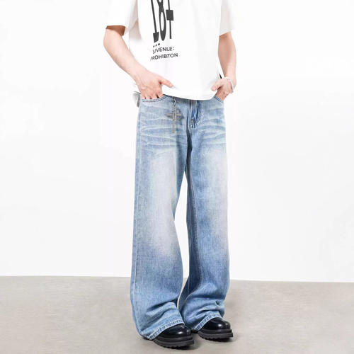 NOLOGOPLUS男士水洗牛仔裤长
