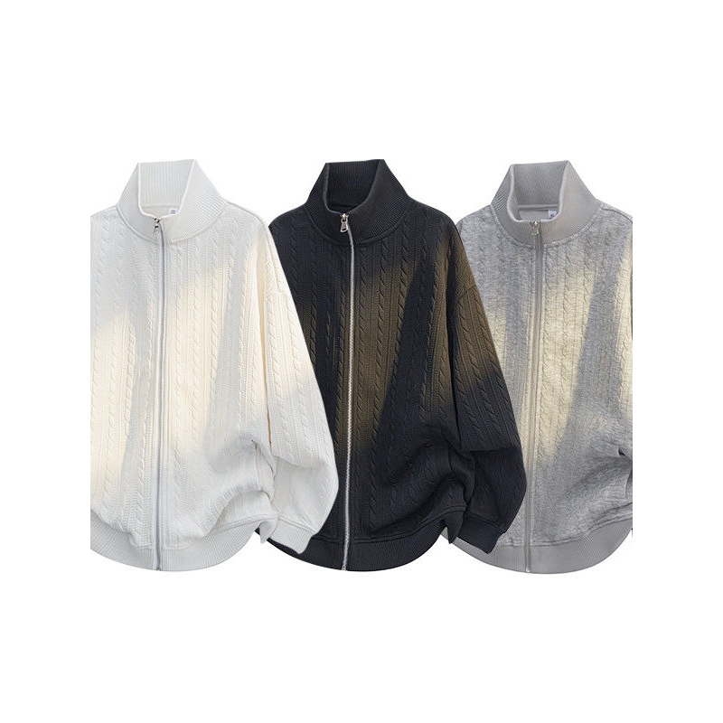 NOLOGOPLUS男士开衫立领卫衣