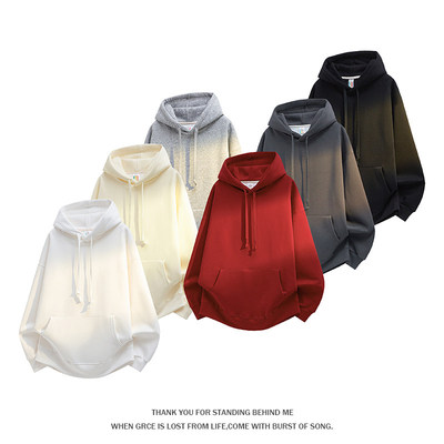 秋冬卫衣男重磅美式宽松连帽上衣