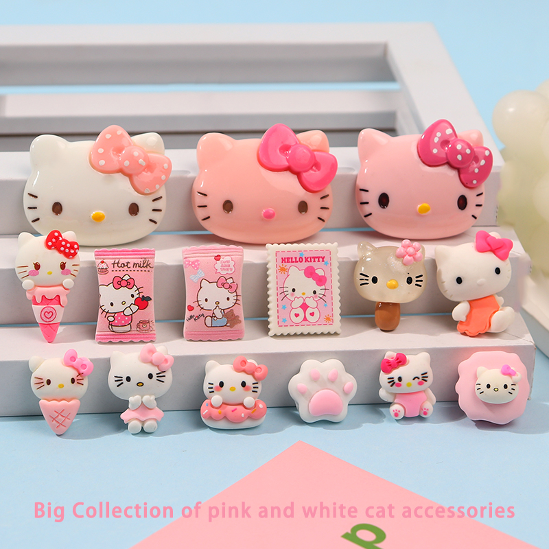 可爱粉色猫猫树脂配件DIY手工