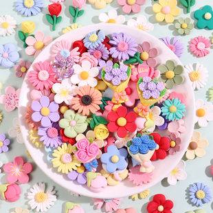 磨砂多样花朵大合集 奶油胶diy手机壳材料发夹头绳饰品收纳盒贴片