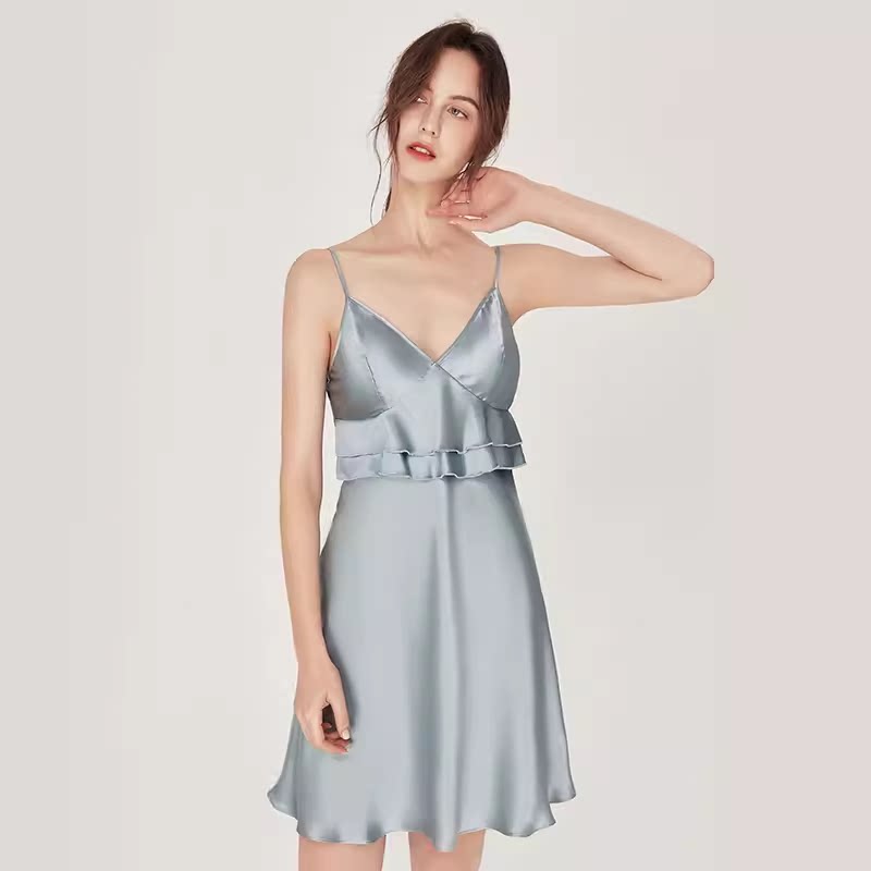 16姆米真丝睡裙桑蚕丝吊带睡衣女