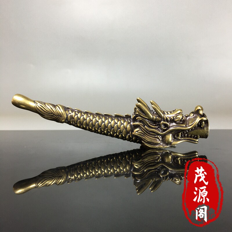 古玩黄铜龙头过滤烟斗烟嘴过滤器仿古老式烟斗烟具烟枪老物件