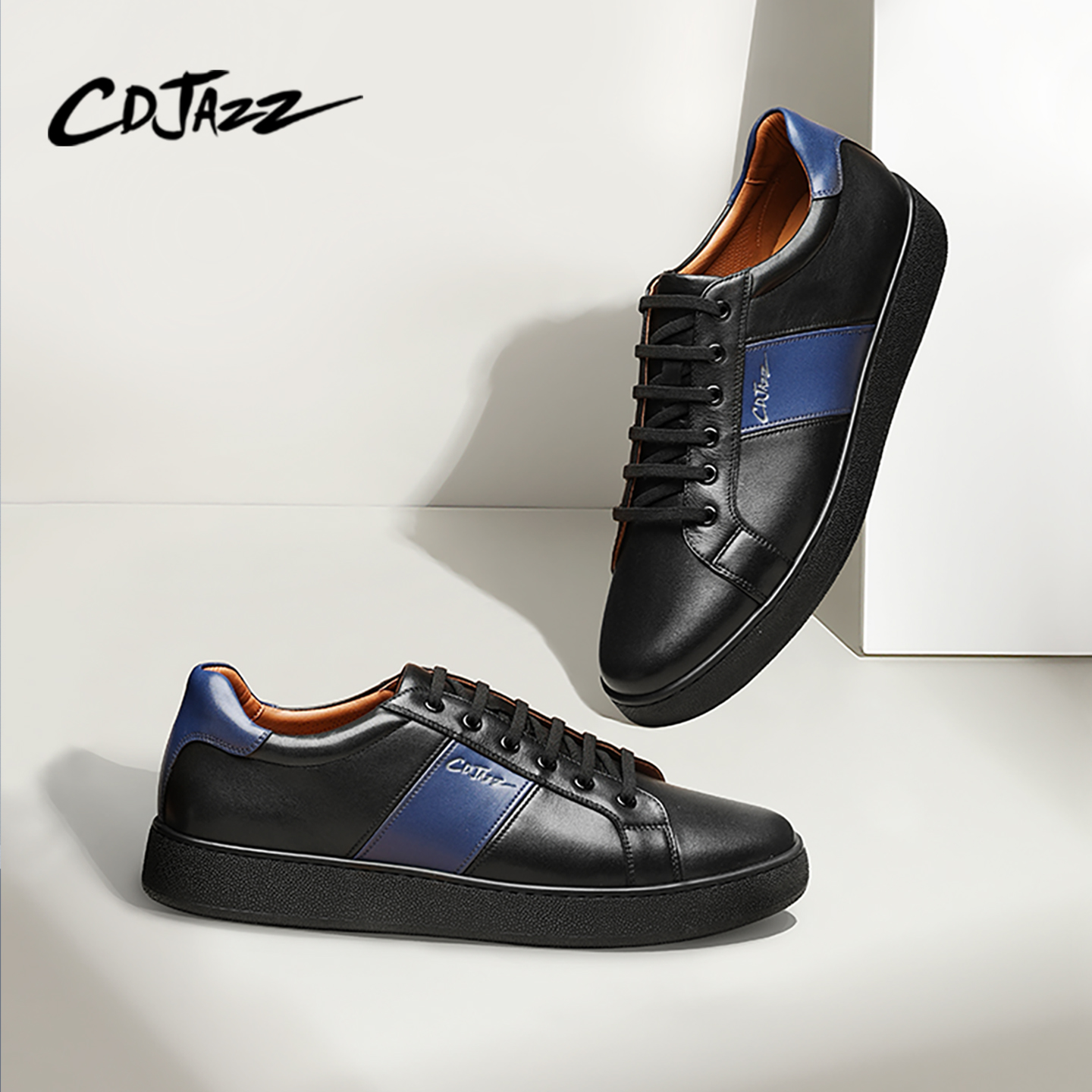 真皮小白鞋CDJAZZ透气运动