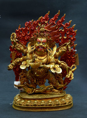六臂玛哈嘎拉护法像尼泊尔手工