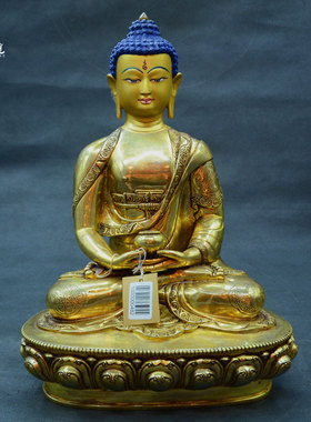 上行道鎏金摆件书房手工阿弥陀佛