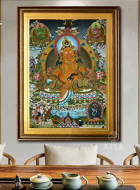 黄财神手绘画藏巴拉佛像唐卡