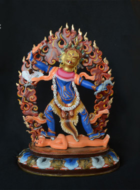 佛像菩萨纯铜彩绘密宗尼泊尔手工