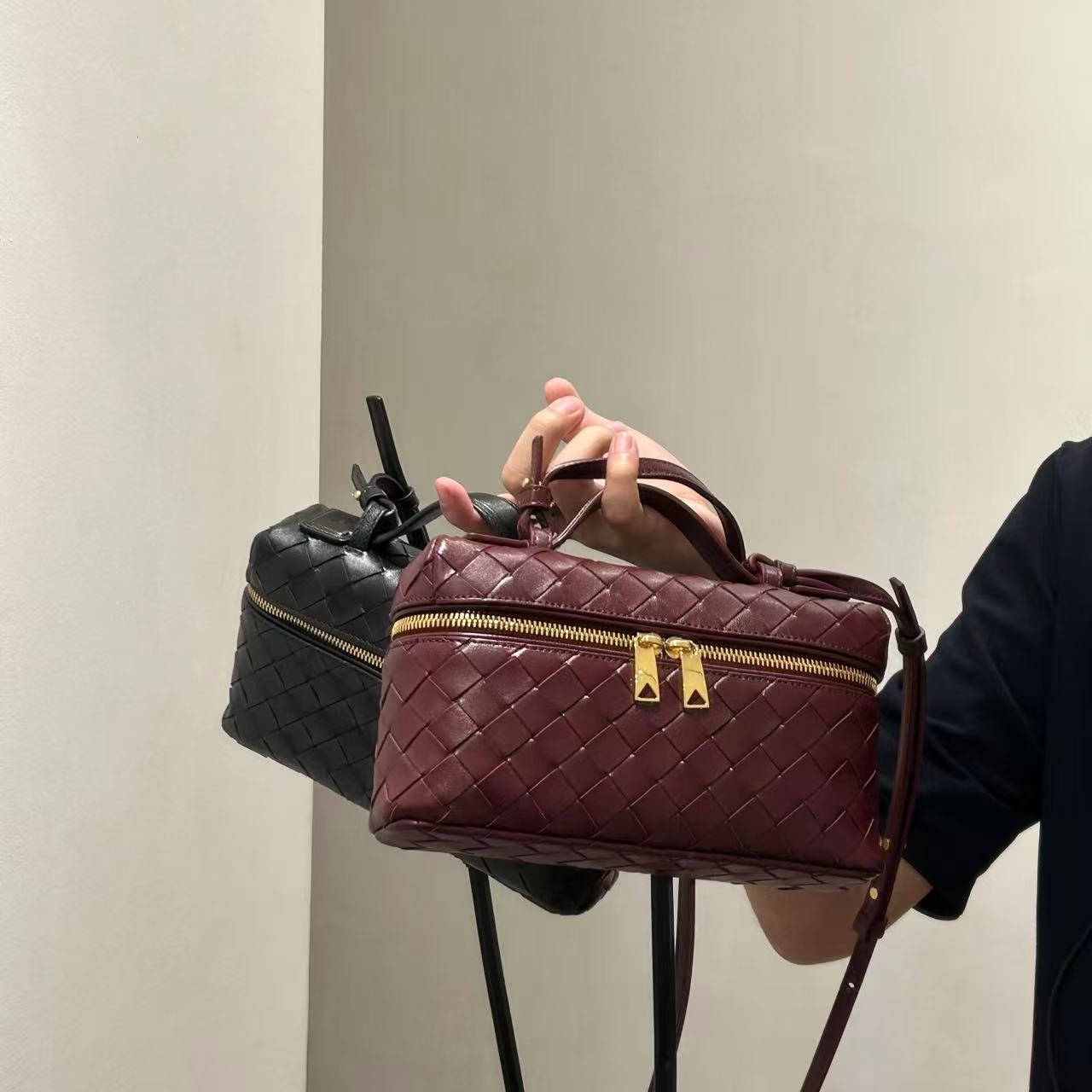 纯手工编织进口小羊皮盒子包真皮手提单肩斜挎包Bangbang饭盒包女