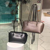 纯色Row系犊牛马鞍皮terrasse长手柄托特包头层牛皮单肩手提包女