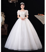 法式 小个新娘结婚主婚纱重工缝制奢华风梦幻显瘦齐地 婚纱2026新款