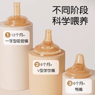 适配贝亲直饮吸管奶瓶配件鸭嘴奶嘴的重力球学饮杯握把手柄纳米银