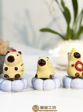 陶瓷招财猫旋转摆件发财猫转转乐玩具礼品工艺品摆件