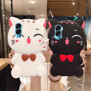 适用于可爱猫咪荣耀X50i手机壳硅胶套CRT-AN00手机套x50i保护壳crt-an00招财猫软壳全包后盖保护套女款个性潮