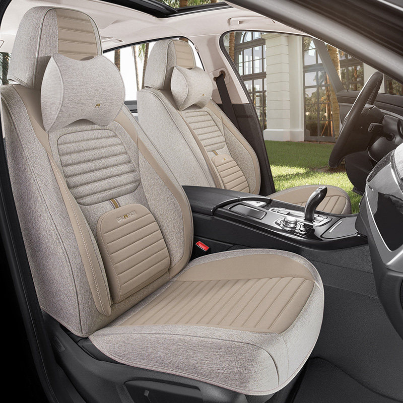 汽车坐垫四季全包亚麻纯棉马自达3昂克赛拉cx5马6阿特兹cx4座椅套