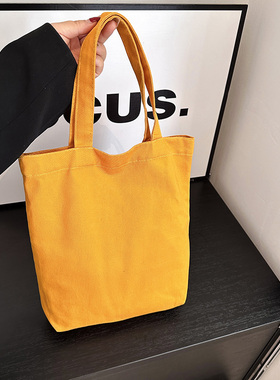 纯棉黄色棉布袋帆布包定制订做工厂直销手拎包