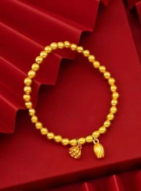 天然古法莲蓬手链越南沙金中式风金色手链女妈妈款手链女2025新款