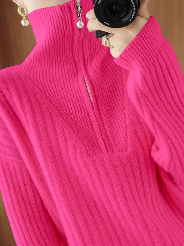 玫瑰红色高领针织衫女士秋冬2025新韩国风格下装衬衫与内顶懒人风