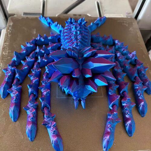 3D打印巨型水晶渐变可动蜘蛛全关节活动模型