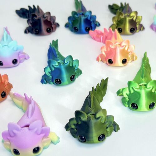 新年3D打印娃娃鱼关节可动创意卡通可爱呆呆蝾螈装饰