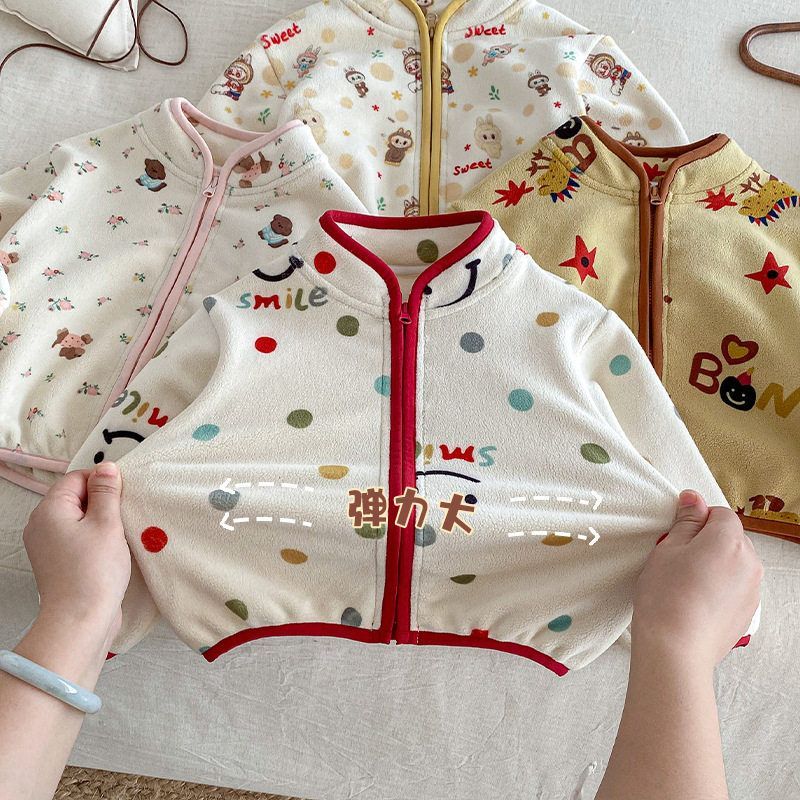 2025儿童冬装新款波点奥粒绒外套