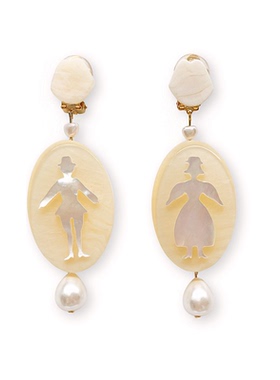 Unlogical Poem小众设计复古重工双面立体耳夹耳饰 2款