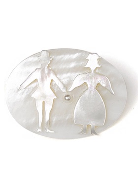 Unlogical Poem 复古华丽天然贝壳雕刻流光发夹一字夹鸭嘴夹